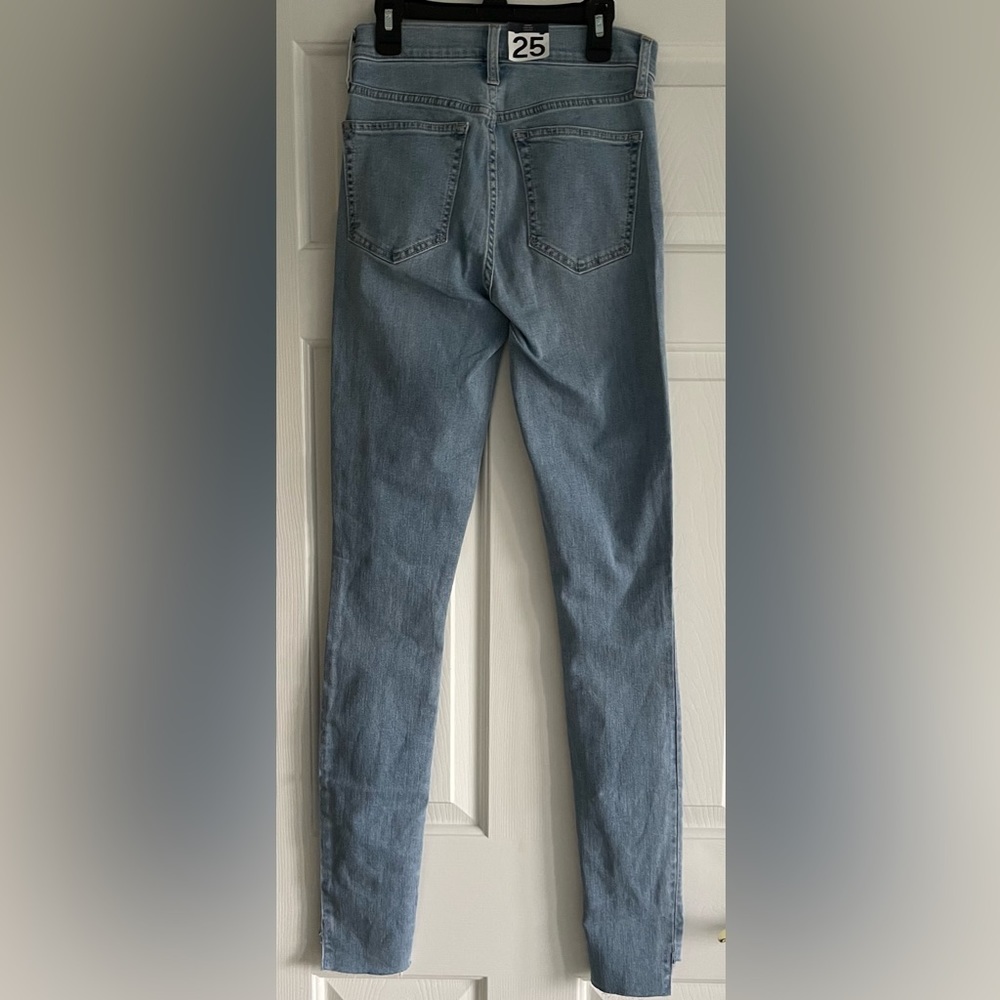 GAP DENIM TRUE SKINNY HIGH RISE Stretch Distressed Jeans Light Wash Sx 0 25 TALL - Picture 2 of 6